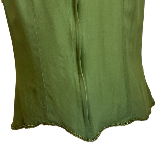 Vintage Diva by Embex Silk Green Beaded Zip Back Sleeveless Blouse sz 18=L NWOT - Picture 4 of 12